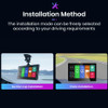 NMHJIE 7" Universal Dash Cam Rearview Camera Wireless Carplay&Android Auto AUX UHD 4K Car DVR Video Recorder Dashboard Dual Lens