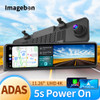 11.26 Inch Dash Cam Rearview Mirror Camera CarPlay Android Auto ADAS Car DVR WiFi FM GPS AUX Night Vision Video Recorder