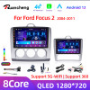Android 12 Car Radio for Ford Focus 2 3 Mk2 Mk3 2004 2005 - 2011 Multimedia Player Navigation GPS 2Din Carplay Stereo DVD