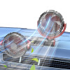 3 Speed Dual Head Car Fan 360 Degree Rotation Neck Auto Cooler Automobile Electrical Appliances for Summer Travel Keeping Cool