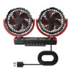 3 Speed Dual Head Car Fan 360 Degree Rotation Neck Auto Cooler Automobile Electrical Appliances for Summer Travel Keeping Cool