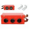 12V/24V Car Warm Air Blower 3 Holes Car Tank Heater Auto Air Heater Defroster Demister Car Electrical Appliances (Black/Red)
