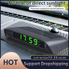 Portable Solar Car Digital LCD Clock & Temperature Display Auto Dashboard Clocks Backlight Electronic Screen Temperature Clock