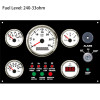 300*190 mm 5 Gauge Set 12V 24V Engine Panel Instrument Assembly with 6K Tachometer Fuel Level Water Temp. Oil Pressure Voltmeter