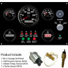 300*190 mm 5 Gauge Set 12V 24V Engine Panel Instrument Assembly with 6K Tachometer Fuel Level Water Temp. Oil Pressure Voltmeter