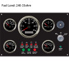 Universal 5 Gauge Set Instrument Panel with 3KRPM Tachometer Fuel Level Water Temp. Oil Pressure Voltmeter 300*190 mm 12V or 24V