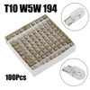 100PCS 194 T10 Clear Light Bulbs Wedge Incandescent Instrument Panel Light Bulbs For Cars Trucks Motorcycles Lamp Replacement