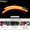 12V Car LED DRL Daytime Running Lights Waterproof Flexible Soft Strip Universal Auto Flow Runs LED Strip Brake Turn Signal Light