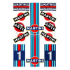 30cm Set Die-cut Martini Racing PVC Stickers Auto Moto Stripes Exterior Vinyl Decal Body Stickers Support Private Customization