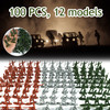 100pcs Mini Gift Accessories Military Soldier Model Set Kit Toddler Men Kids Toy Figures Children Play Static Toy gift
