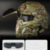 Tactical Airsoft Helmet FAST Helmet Built-in Communication Headset Fan W-Ronin Assault Helmet Detachable Mask Replacement Lens