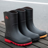 New Fashion Men Rain Boots Platform Waterproof Anti-skid Work Chef Shoes Fishing Shoes Outdoor Middle Tube Cycling Rubber Shoes