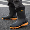 New Fashion Men Rain Boots Platform Waterproof Anti-skid Work Chef Shoes Fishing Shoes Outdoor Middle Tube Cycling Rubber Shoes