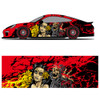 Sugar Skull Art Racing Car Graphic Decal Full Body Racing Vinyl Wrap Car Full Wrap Sticker Decorative Car Decal Size 450cm*100cm