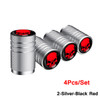 AUTCOAT 4Pcs/Set Car Tire Valve Caps Skull Wheel Valve Cap Auto Tyre Air Valve Stem Caps Dust Cover for Car Vehicles Styling