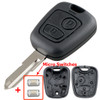 2 Buttons Remote Car Key Shell Fob Key Case Cover with 206 Blade Micro Switches Fit for Peugeot 106 107 206 207 306 307 406 407