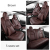 5 Seats Full Set Car Seat Cover PU Leather Cover All Season Protection for Tesla Model 3 Model Y Car Protective Supplies