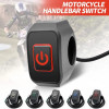 22mm Motorcycle Switch Button Handlebar Mount Waterproof Modified Switch Headlight Horn Control ON/OFF with LED Display Lamp