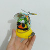 Cute Rubber Duck Toy Car Ornaments Yellow Duck Car Dashboard Decorations Bike Gadgets with Propeller Helmet Car Accessories