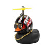 Car Rubber Duck Toy With Helmet Dashboard Decorations Ornament Yellow Duck with Propeller Necklace for Auto Office