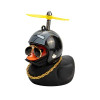 Car Rubber Duck Toy With Helmet Dashboard Decorations Ornament Yellow Duck with Propeller Necklace for Auto Office