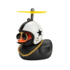 Car Rubber Duck Toy With Helmet Dashboard Decorations Ornament Yellow Duck with Propeller Necklace for Auto Office