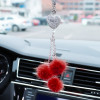 Fashion Diamond Car Accessorie Bling Hairball Pendant Auto Rearview Mirror Pendant Birthday Gift Auto Decoraction Ornaments