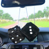 Fashion Car View Mirror Hanging Pendant Couple Fuzzy Plush Dice Auto Home Decor Ornament Car Accessory Interior Hanging Decor