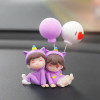 Cute Car Decoration Ornaments Creative Cartoon Purple Unicorn Pajamas Couple Auto Center Console Car Interior Accessories