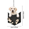 Funny Car Pendant Cute Dog Hanging Car Rear View Mirror Pocket Little Dog Swing Auto Interior Decoration Hanging Puppy Ornaments