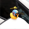 2023 Car Interior Broken Wind Small Yellow Duck with Helmet Airscrew Cute Wind-breaking Duck Cycling Decoration Ornament