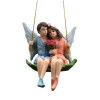 Lovers Flower Fairy Car Pendant Swing Romantic Couples Fairy Rear View Mirror Hanging Accessories Car Ornament Gifts For Ladies