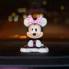 Car Accessories Cartoon Mickey Minnie Car Ornament Cute Mickey Mouse Bobblehead Creative Decoration Car Dashboard Interior