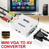 2X VGA To AV Mini Converter Scaler Adapter Support 1080P VGA2AV