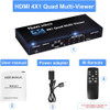 Navceker Kvm Hdmi-compatible Multiviewer 4k 4 In 1 Out 1080p Quad
