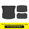 New Tesla Model 3 Highland 2024 TPE Floor Mats Waterproof Luggage Mat Wear-resistant Foot Pads Trunk Mats Accessories