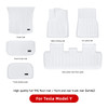 TPE White Foot Pad For Tesla Model Y 3 Custom Floor Liner Fully Surrounded 2021-2023 Floor Mats Waterproof Non-Slip Carpet