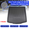 For SKODA Kodiaq 5/7 Seat Seater 2017 2018 2019 Car Cargo Liner Boot Tray Rear Trunk Cover Matt Mat Floor Carpet Kick Pad