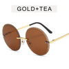 MAYTEN Vintage Retro Rimless Round Women Sunglasses Fashion Clear Ocean Lens Eyewear Men Orange Shades UV400 Sun Glasses 2021
