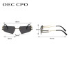OEC CPO Retro Rimless Sunglasses Women Men Punk Metal Sun Glasses Ladies Frameless Eyeglasses UV400 Shades New Fashion Eyewear
