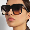 Square Sunglasses Women 2024 Vintage Brand Oversize T Women's Sun Glasses Black Gradient Female Glasses Men.s Oculos UV400
