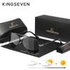 KINGSEVEN Fashion Sunglasses Men‘s Pilot Photochromic Alloy Full Frame Glasses HD Polarized Driving UV400 Eye Protection Glasses