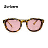 Acetate Sunglasses Polarized Green Pink Yellow Blue Lens Round Clip On Glasses Brand Designer Oval Retro Optical Frame Men Women