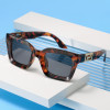 New S Logo Individuality Sunglasses Leopard Color Square Sun Glasses Men Women Fashion Luxury Brand Design Decorative Eyewear