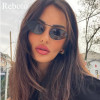 Luxury Brand Cat Eye Sunglasses Women 2024 Fashion Unique Small Oval Sun Glasses Trendy Metal Frame Cool Triangle Eyewear UV400