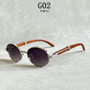 Oval Sunglasses Women 2024 Trendy Designer Wooden Sunglasses Men Luxury Fashion Glasses Vintage Lentes De Sol Mujer Zonnebril