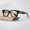 JMM FELLINI Tortoise Acetate Sunglasses Men Quality Square Designer Eyeglasses UV400 Outdoor Handmade Women Trendy SUN GLASSES