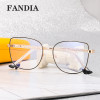 82025 High Quality Goggles 2023 New Leopard Print Metal Thin Frame Myopia Glasses Frame Women Reading Anti-blue Glasses