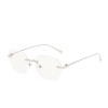 Rimless Anti Blue Light Blocking Computer Glasses Women Men Clear Lens Eyeglasses Decorative Glasses Frameless Optical Eyewear