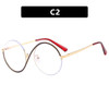 1Pc New Anti Blue Light Computer Glasses for Women Metal Half S Frame Novelty Eyeglasses Flat Lens Transparent Glasses Frame
